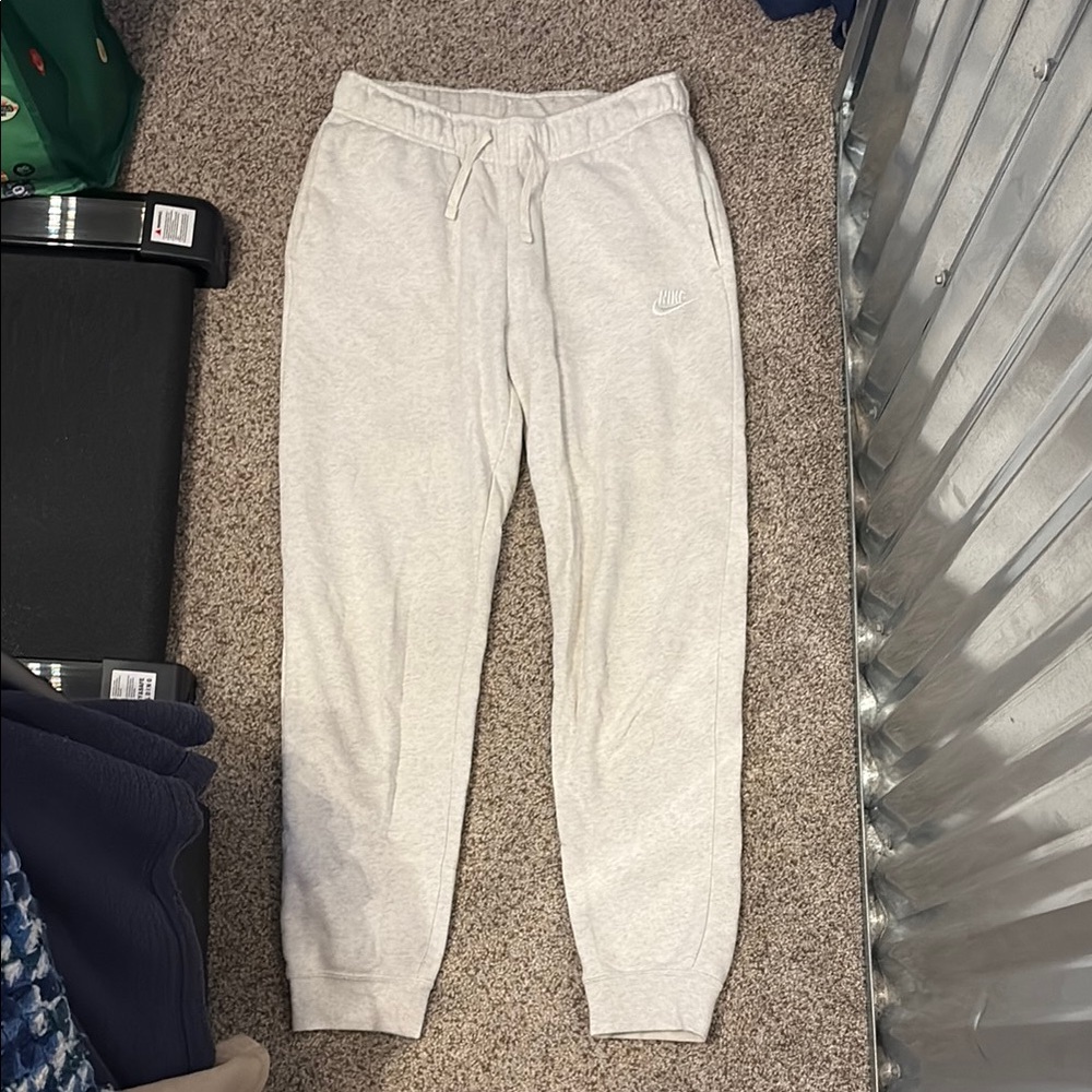 Nike Gray/Cream Jogger Sweatpants with Cuffs